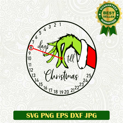 Day Til Christmas Grinch SVG
