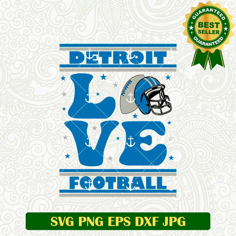 Detroit Football Love SVG