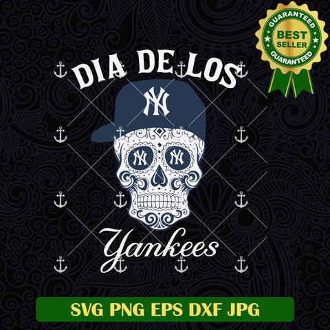 Dia De Los Yankees Mexico Skull SVG