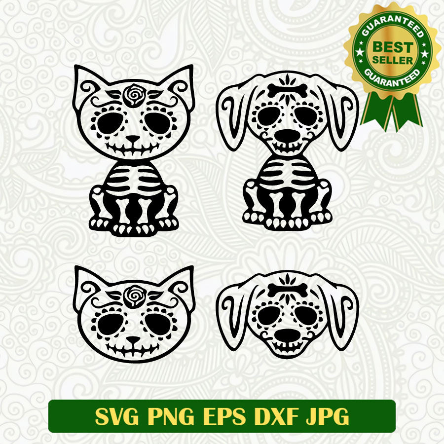 Dog skull halloween SVG, Dog Skeleton Bundle SVG PNG cut File cricut