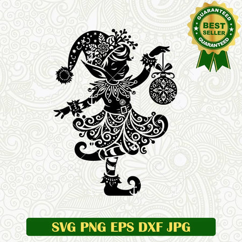 Elf Mandala Zentagle Christmas SVG