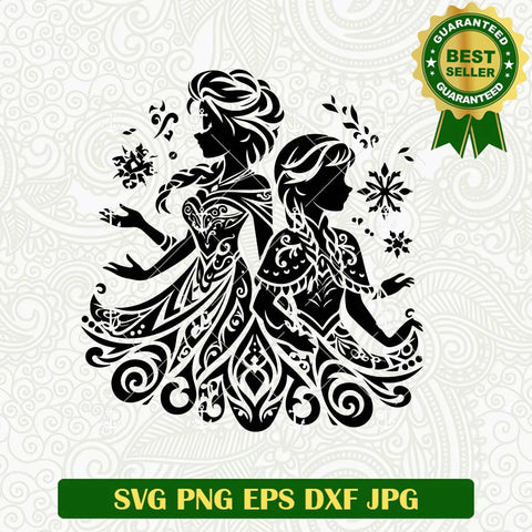 Elsa Frozen Mandala Zentagle Style SVG