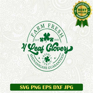 Farm Fresh 4 Leaf Clovers Svg