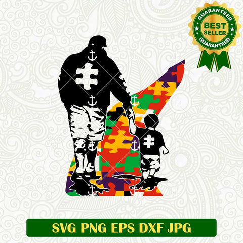 Father And Son Autism SVG