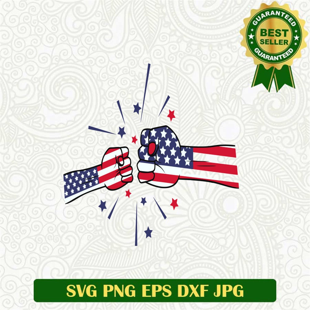 Father And Son fist Pump America Svg