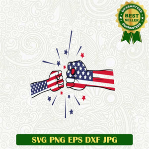 Father And Son fist Pump America Svg