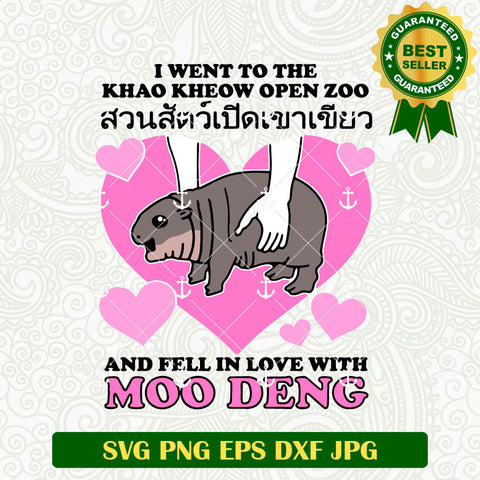 Fell In Love With Moo Deng SVG