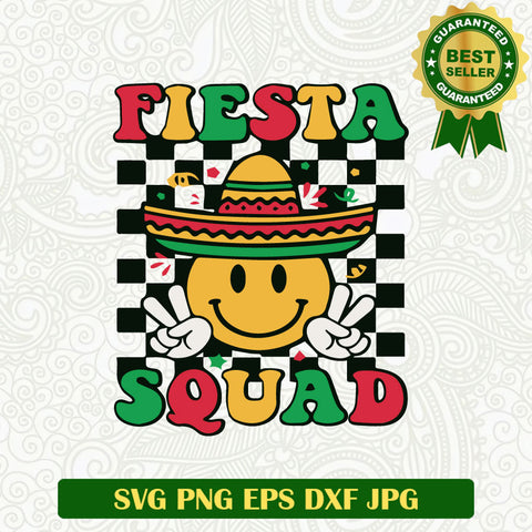 Fiesta Squad Smile Face Mexico SVG, Fiesta Cinco De Mayo SVG