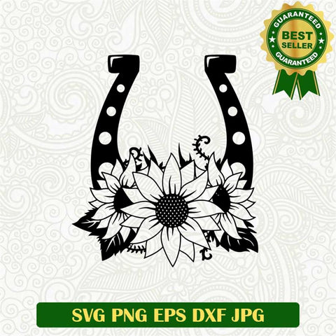 Floral Horseshoe SVG