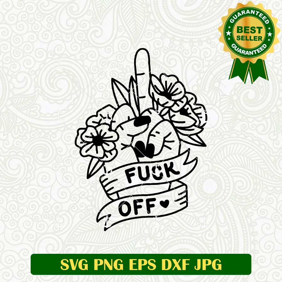 Floral Middle Finger Svg