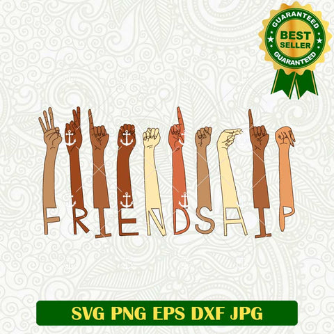 Friendship Hand Sign Quote SVG