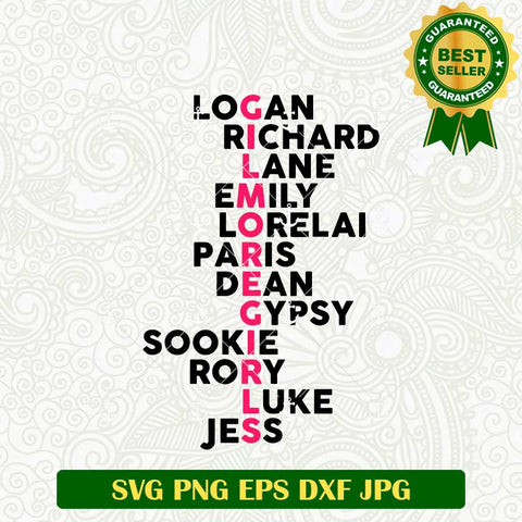 Gilmore Girl Characters Name SVG