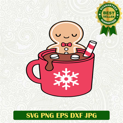 Gingerbread Man Christmas Hot Chocolate SVG