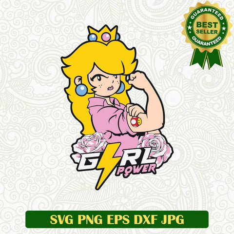 Girl Power Peach Princess SVG