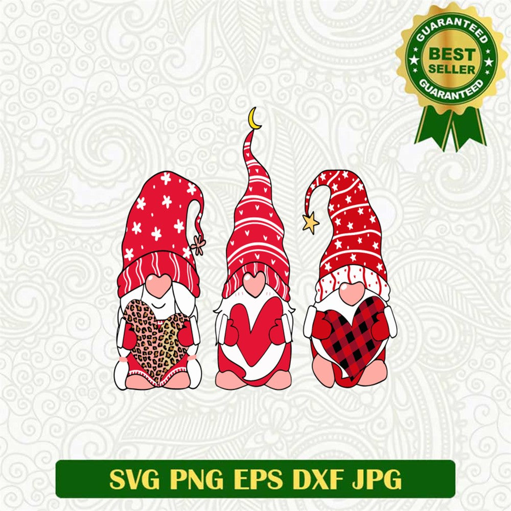 Gnome Holding Heart Valentine Svg