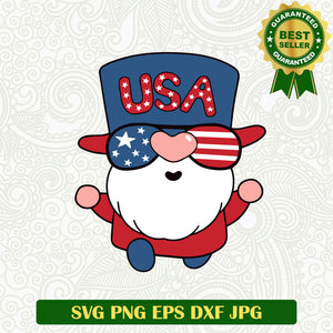 Gnome USA America 4th of July SVG, American Independence Day SVG