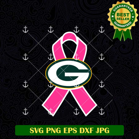 Green bay Packers Pink Ribbon Breast Cancer SVG