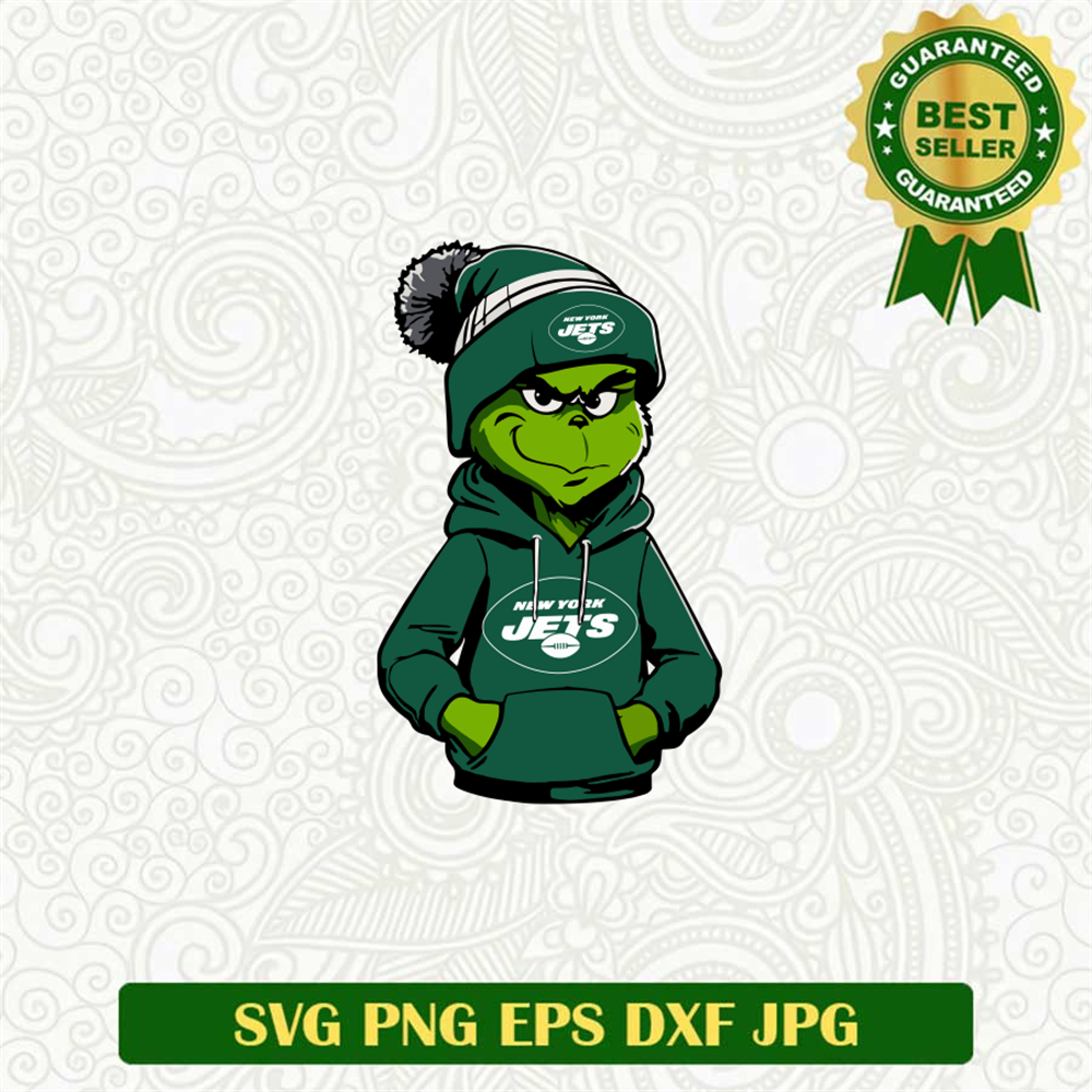 Grinch Character in New York Jets uniform SVG