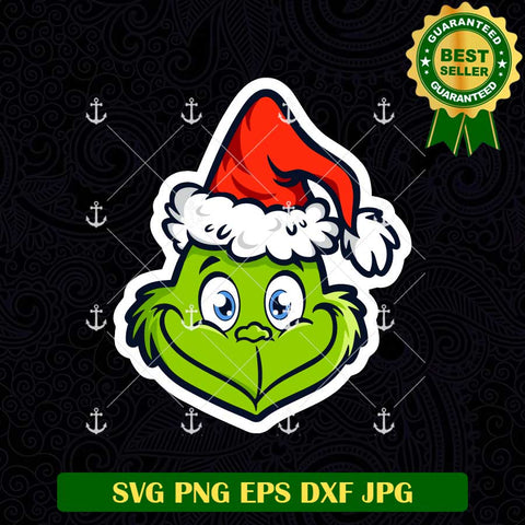 Grinch Christmas Anime Face SVG