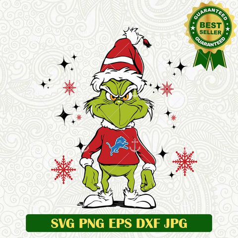 Grinch Christmas Detroit Lions SVG