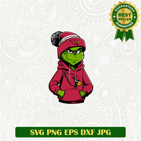 Grinch Wearing Arizona Cardinals Hoodie SVG