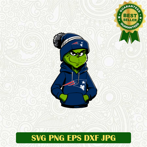 Grinch Wearing New England Patriots Hoodie SVG