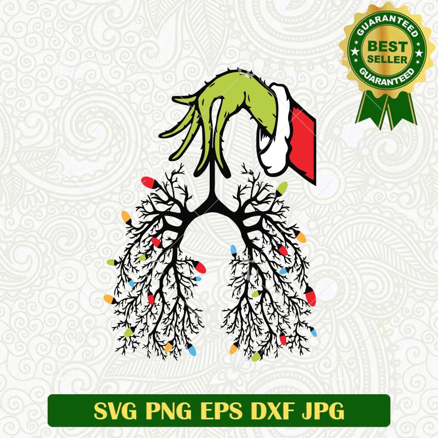 Grinch hand Christmas Lung SVG