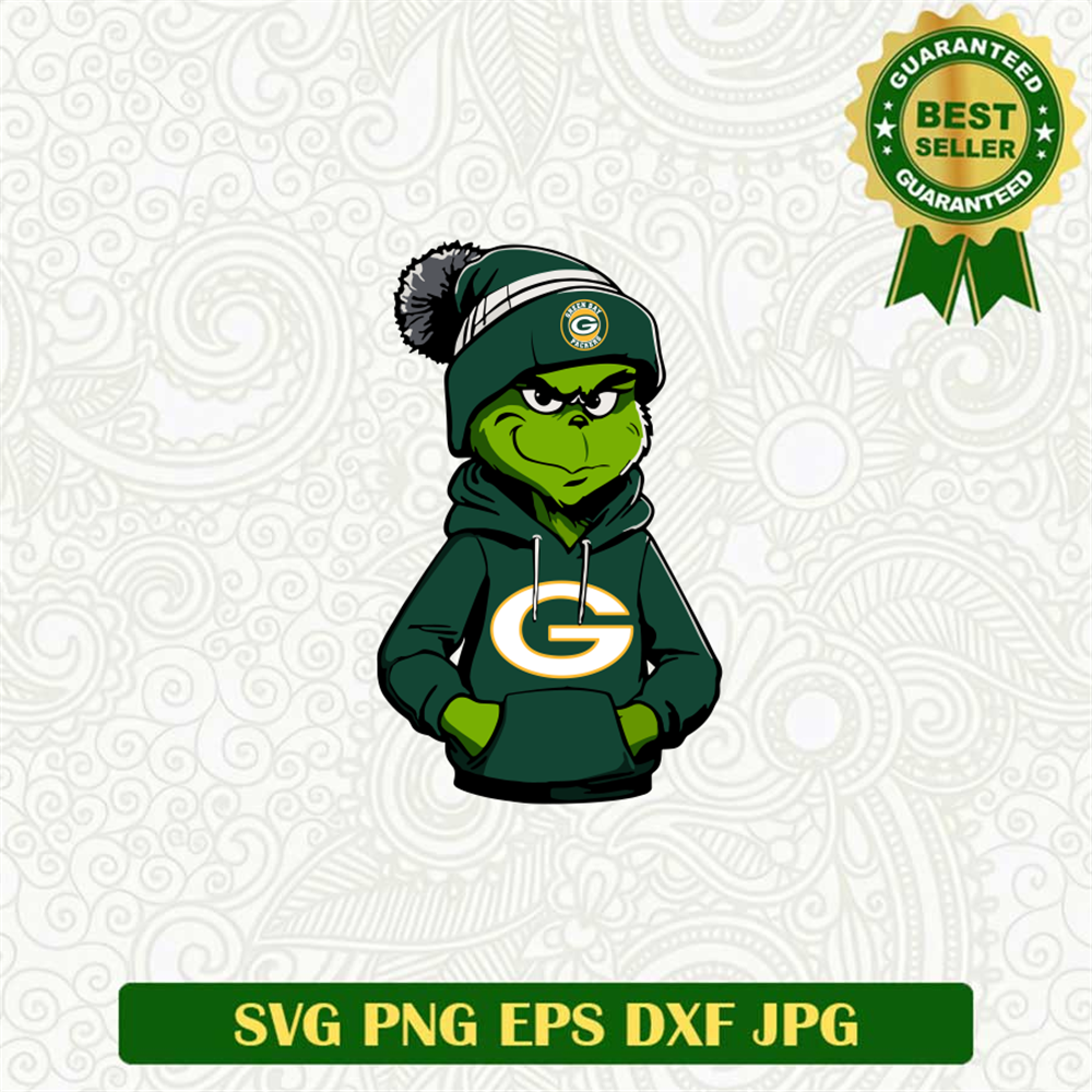 Grinch in Green Bay Packers uniform SVG