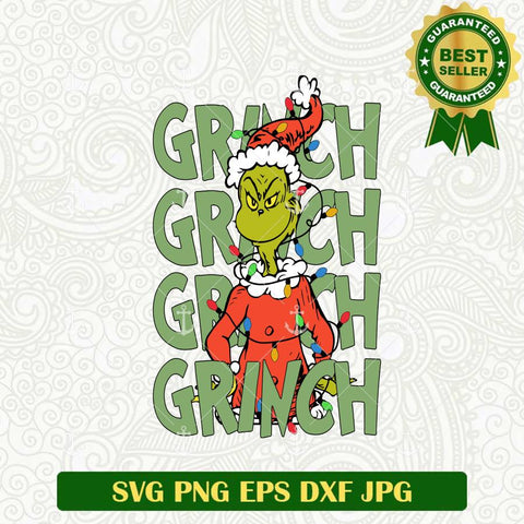 Grinch with Christmas Light SVG