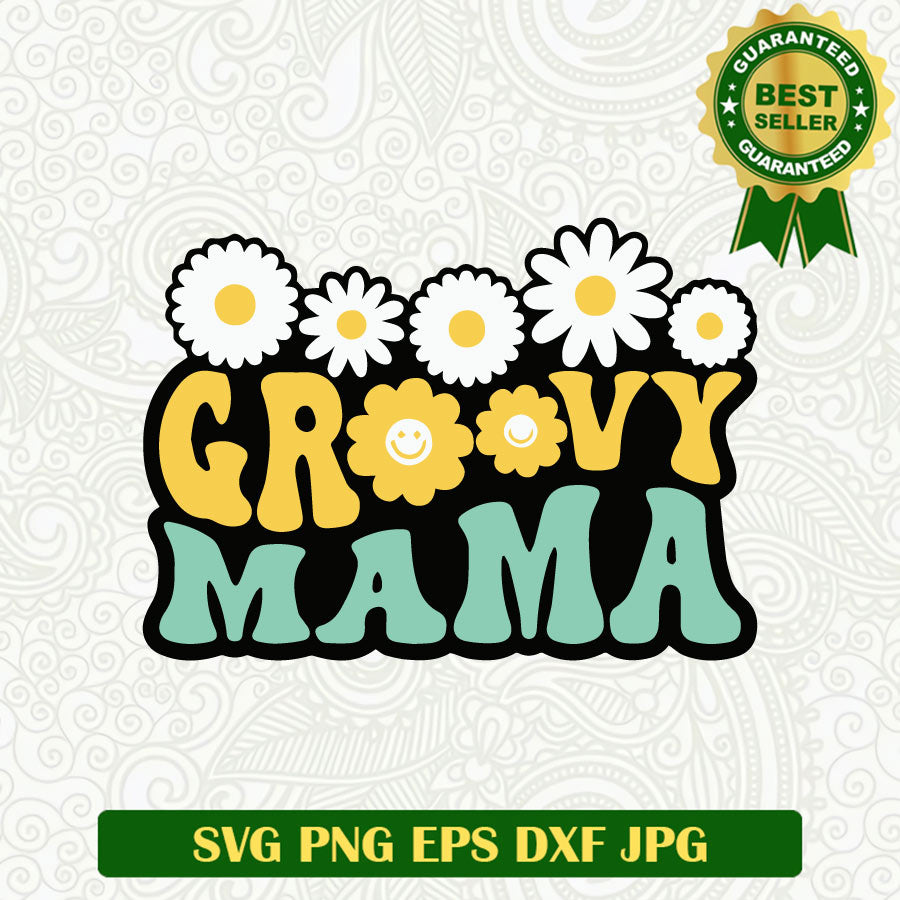 Groovy Mama Vintage SVG, Mama Flower Groovy Style SVG PNG