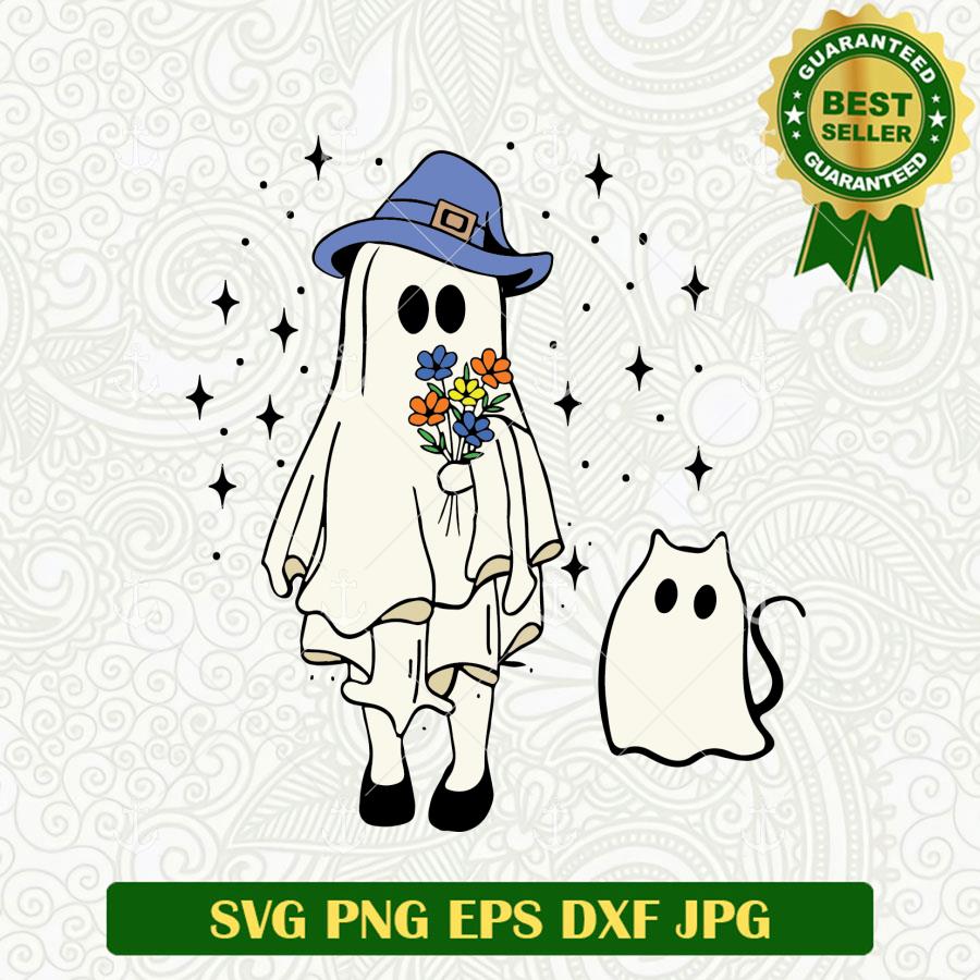 Halloween Ghost Cute And Cat SVG