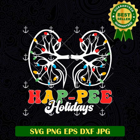 Hap Pee Holidays Lung Christmas Lights SVG