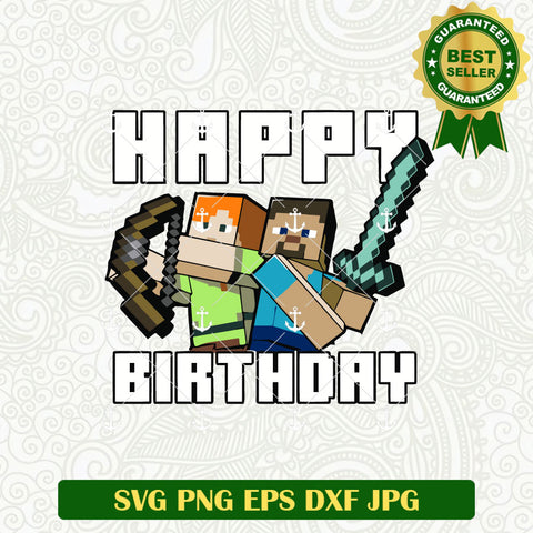 Happy Birthday Minecraft SVG