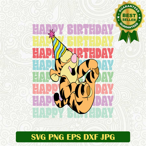 Happy Birthday Tiger Pooh SVG
