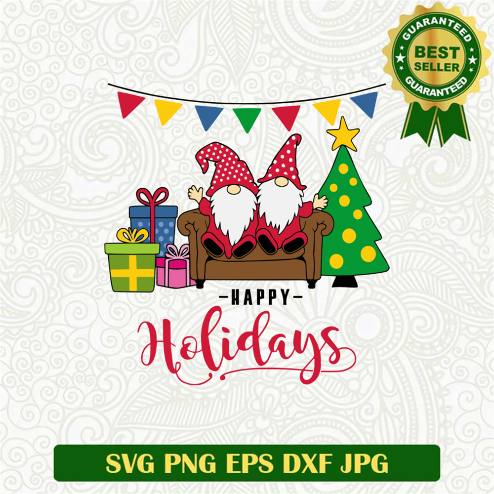 Happy Holidays Gnomes SVG
