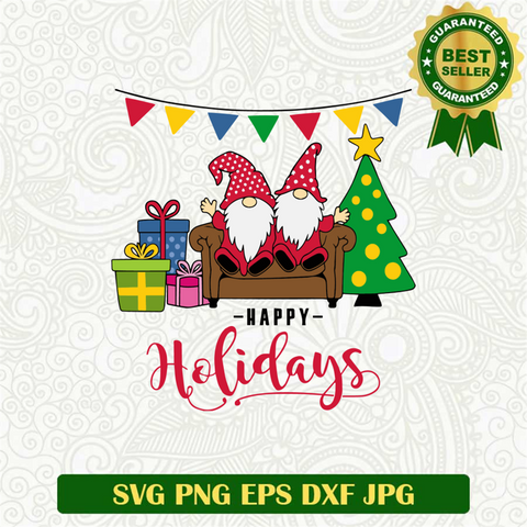 Happy Holidays Gnomes SVG