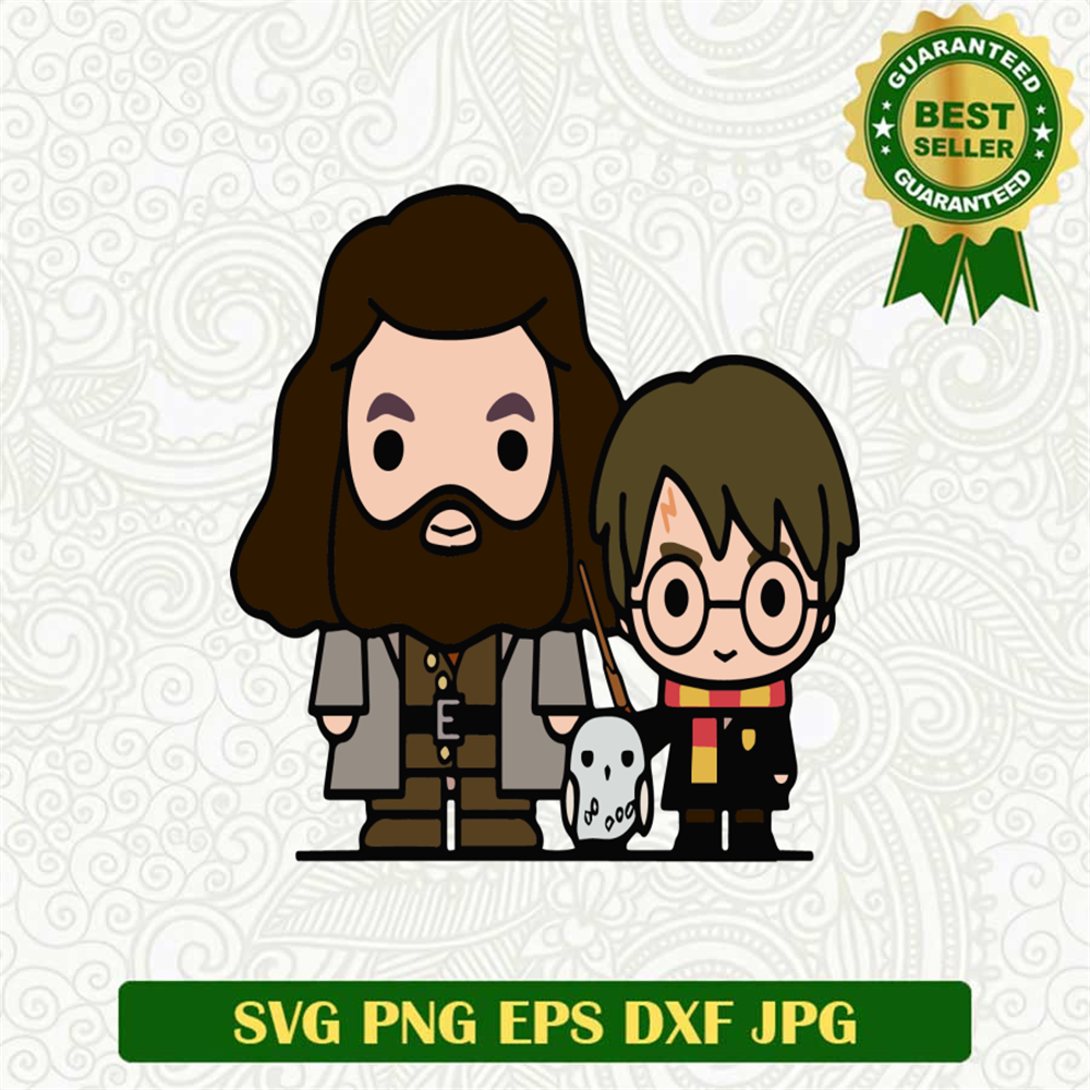 Harry Potter and Hagrid Cute SVG