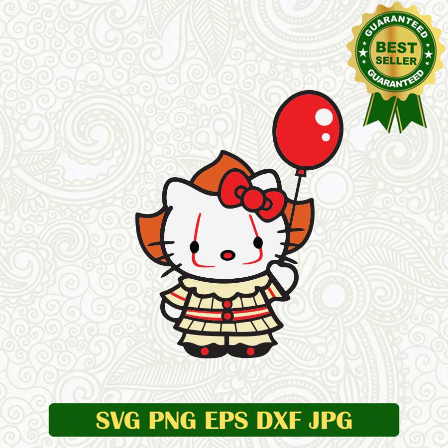 Hello Kitty Pennywise SVG, Hello Kitty IT Horror Movie SVG PNG – Lightberty