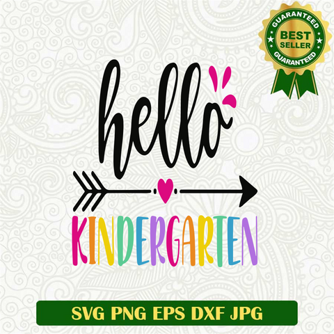 Hello Kindergarten Svg