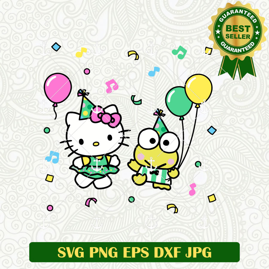 Hello Kitty And Keroppi Birthday SVG