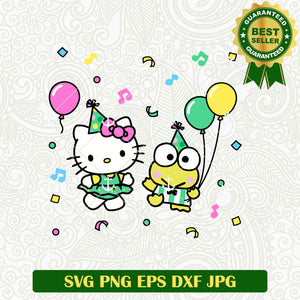 Hello Kitty And Keroppi Birthday SVG