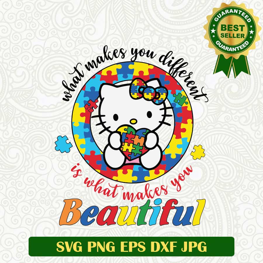 Hello Kitty Autism Puzzle SVG, Hello Kitty Autism Quotes SVG PNG