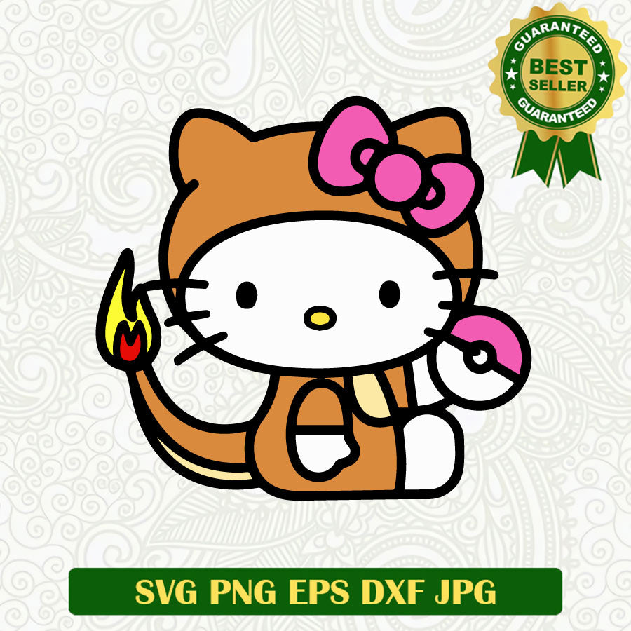 Hello Kitty Chamander SVG, Hello Kitty Pokemon SVG PNG