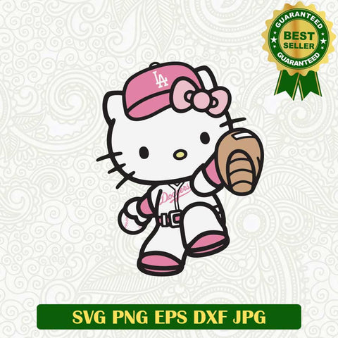 Hello Kitty LA Dodgers Baseball Pink SVG