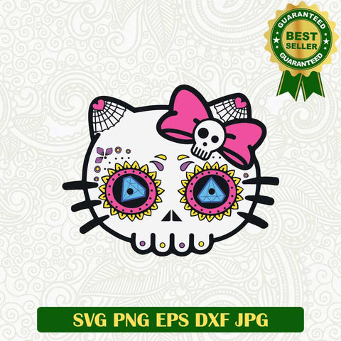 Hello Kitty Mexico Skull SVG, Hello Kitty Sugar Skull SVG PNG