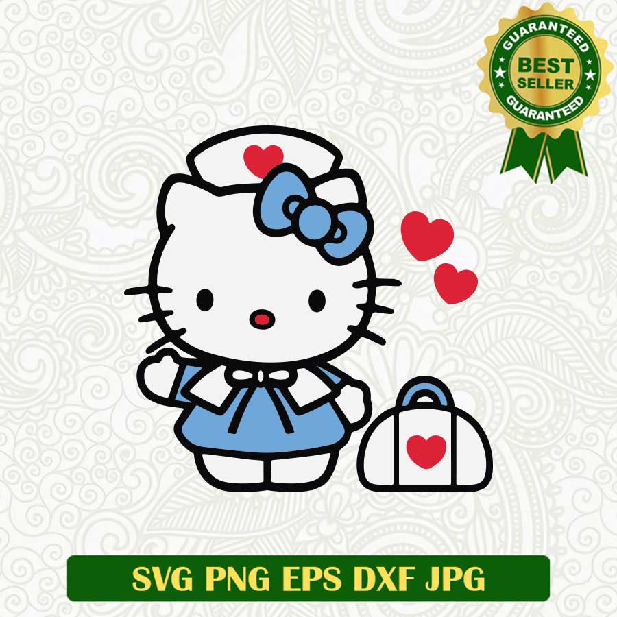 Hello Kitty Nurse SVG, Nurse Cartoon SVG PNG