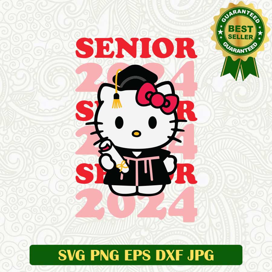 Hello Kitty Senior 2024 SVG, Senior Graduate 2024 SVG PNG