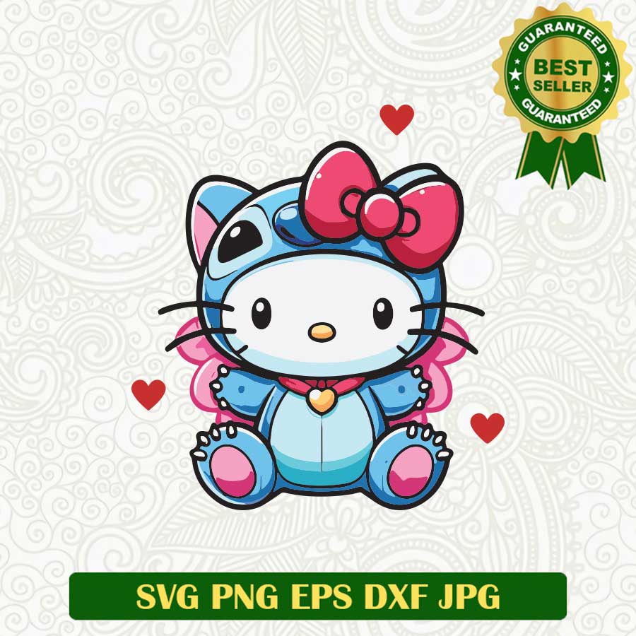 Hello Kitty Stitch Costume SVG, Hello Kitty Stitch SVG PNG