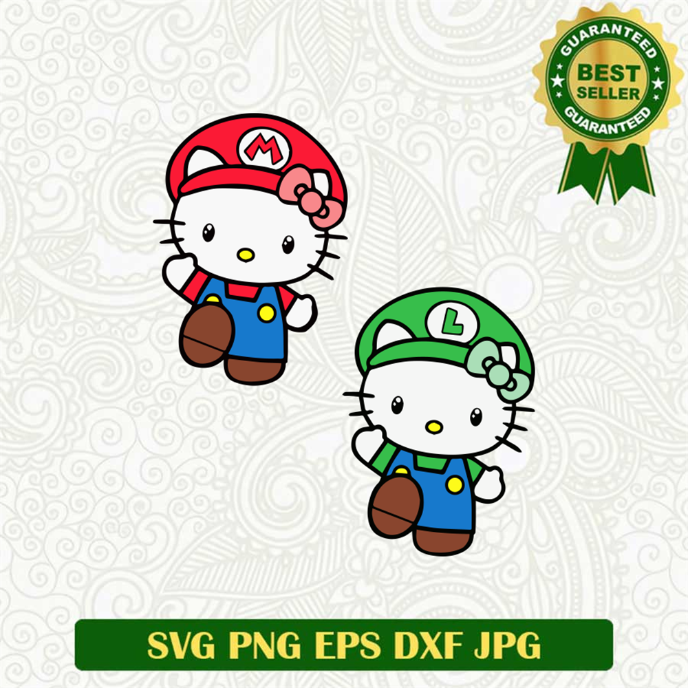 Hello Kitty Super Mario And Luigi SVG