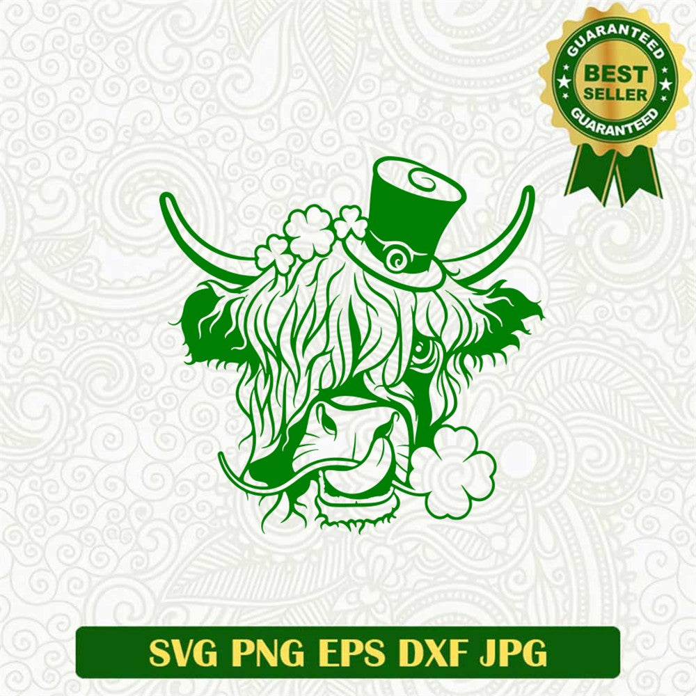 Highland Cow St Patrick Day Svg